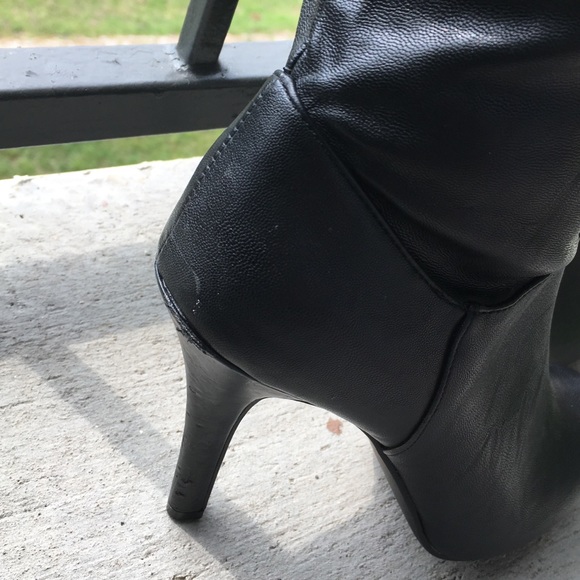 BCBGeneration Black Leather Studded Stiletto Boots - Picture 3 of 8